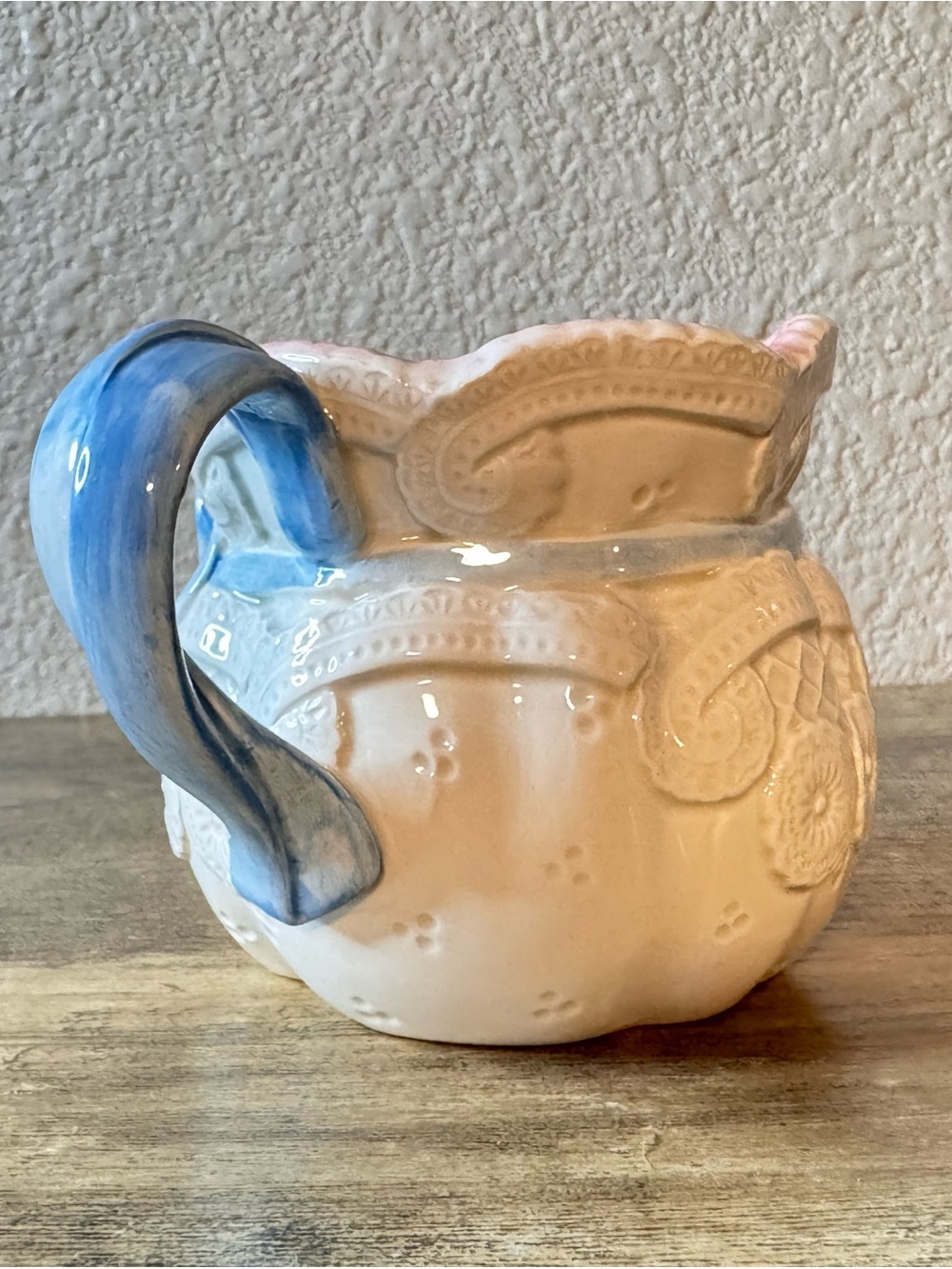 Fitz & Floyd 1993 Vintage Sugar Bowl & Creamer Set | Pink & Blue Tea Set - Picture 8 of 12